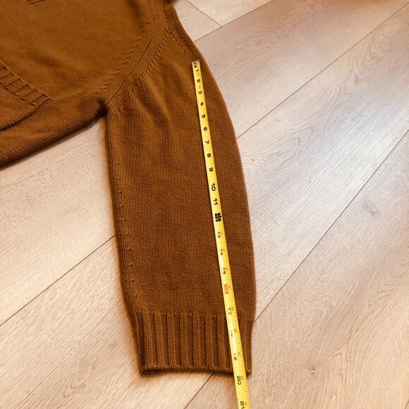 Celine Paris Open Collar Cotton Sweater in Camel Size S - Picture 13 of 15